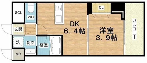 ヴィーナス今里【6階】の間取り