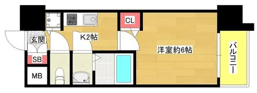 アドバンス大阪グロウスⅡ【1207号室】の間取り