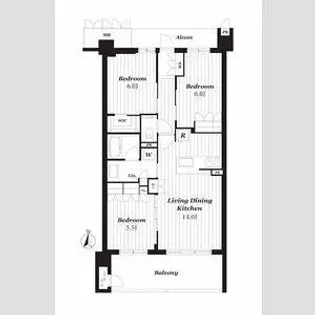 サンメゾン千種公園東【6階】の間取り