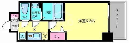 スプランディッド天王寺DUE【12階】の間取り