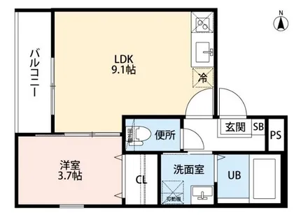 アザール【3階】の間取り