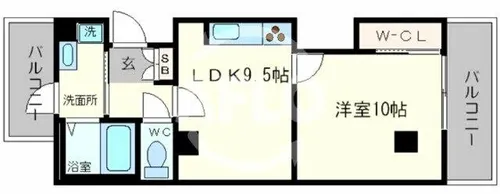 アステリオ北堀江 ザ・メトロタワー【15階】の間取り