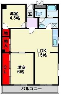 コーポ西鳴水【4階】の間取り