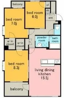 セレニティキフネ【3階】の間取り