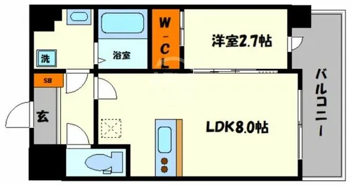 ラシーヌ瓦屋町【2階】の間取り