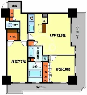 リーガル北心斎橋Ⅱ【2階】の間取り