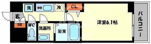 プレサンス南堀江ザ・センス【10階】の間取り