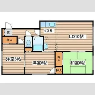 サンリバーハイツ【1階】の間取り