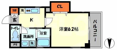 みおつくし岸里Ⅱ【8階】の間取り