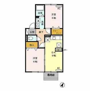 ベルドミール岡【1階】の間取り
