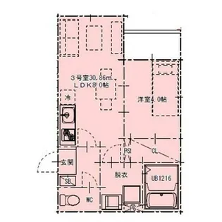 ハーモニーテラス明治Ⅳ【2階】の間取り