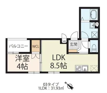アヴァンセ瀬田【303号室】の間取り