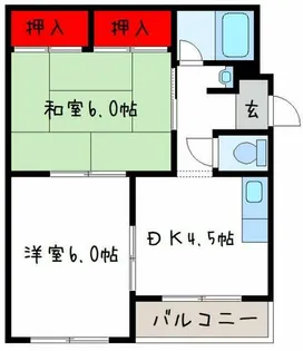 森田ツインコーポ【1階】の間取り