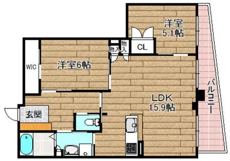 ジオ高槻ミューズレジス【14階】の間取り