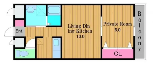 セカンドパレス【103号室】の間取り