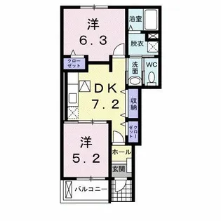 サンライズ榎A【1階】の間取り