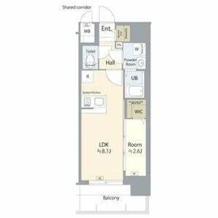 エスリード名古屋STATION NORTH【8階】の間取り