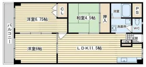 ローレルハイツ茨木総持寺1号棟【7階】の間取り