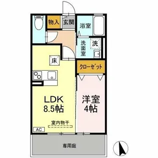 ドエル桐野【1階】の間取り