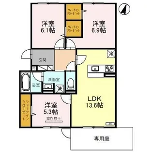 エレナ本山【1階】の間取り