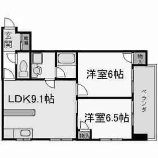 ガーディアン千代田【9階】の間取り