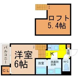 コンフォートうたたね【2階】の間取り