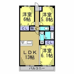 レジオン・ド・ヌール【104号室】の間取り