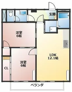 サープラススリー蘭A【1階】の間取り