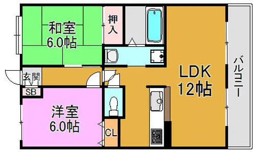 クレージュ【6階】の間取り
