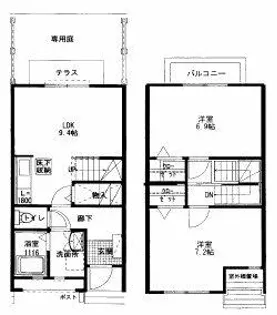 エスポアールナカタニ【1階】の間取り