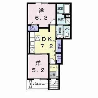 サンライズ榎A【1階】の間取り