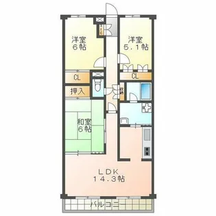 リアライズ垂水【5階】の間取り