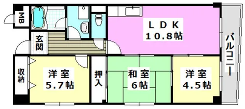 ルミエール南摂津【1階】の間取り