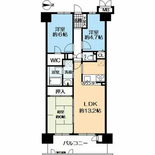 サンシティ西京極みどりの街弐番館【11階】の間取り