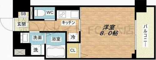 ファーストフィオーレ玉造グレイス【5階】の間取り