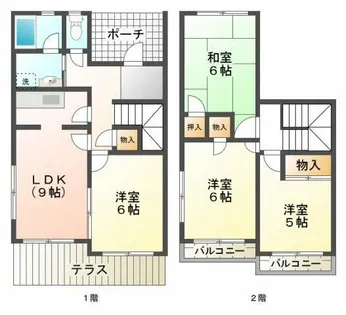 タウンハウス今寺Ⅱ【1階】の間取り
