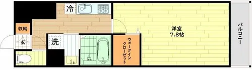 ブランシュ京橋【6階】の間取り