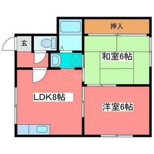 上島ハウス【2階】の間取り