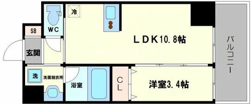 Wave on Horie Tower【8階】の間取り
