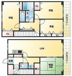 ガーデンハイツ加美 C棟【4階】の間取り