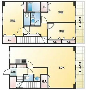 ガーデンハイツ加美 C棟【4階】の間取り