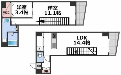 プレミアム長瀬【9階】の間取り
