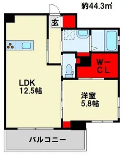 ウイングス戸畑【3階】の間取り