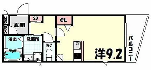 プレサンス神戸駅前グランツ【9階】の間取り