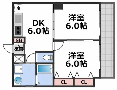 ジェイプライド今里南【6階】の間取り