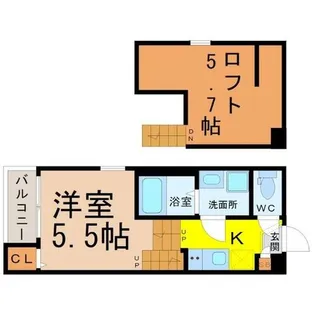 ハーモニーテラス車道【2階】の間取り