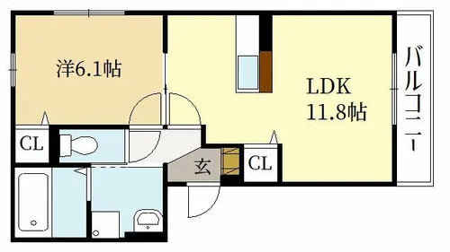 ラフィーネ木幡【1階】の間取り