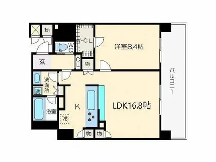リーガルタワー船場【2階】の間取り