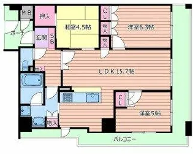 ファインフラッツ日本橋【5階】の間取り
