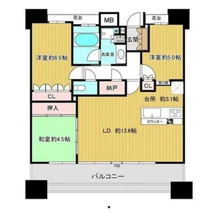 パークホームズ平針ヴェルデ【5階】の間取り